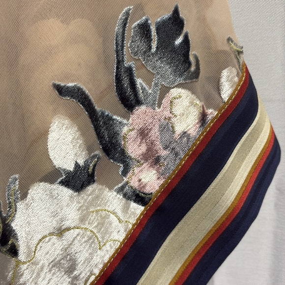 Anthropologie Aratta Phoebe Burnout Velvet Kimono Tan Multi One Size - Picture 6 of 7